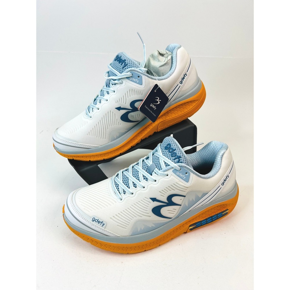 gdefy Mighty Walk Mens 10.5 White Blue Orange VersoShock‎ Sneakers TB9024MUO NEW